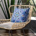 thumbnail image 5 of Lotus Garden Throw Pillow with Removable Cover in Blue White Yellow 18x18, 5 of 5