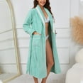 thumbnail image 6 of Hauaitttt Women Coral Velvet Mid Length Nightgown Color Contrast Home Bathrobe Coat Tie Women Womens Robes Full Length Womens Robes with Zipper Size 4x Long Hooded Robes for Women Zipper Women s, 6 of 8
