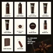 Body & Earth Mens Gift Sets Self-Care , 10Pcs Sandalwood Beard Grooming Kits with Bath and Body Wash, Birthday Gift Baskets for Him Grandpa