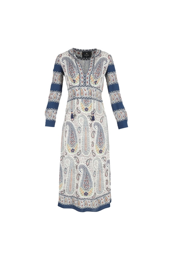Pre-Owned Etro Mosaic Paisley Midi Dress in Multicolor Viscose