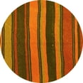 thumbnail image 1 of Ahgly Company Machine Washable Indoor Round Oriental Yellow Traditional Area Rugs, 6' Round, 1 of 4