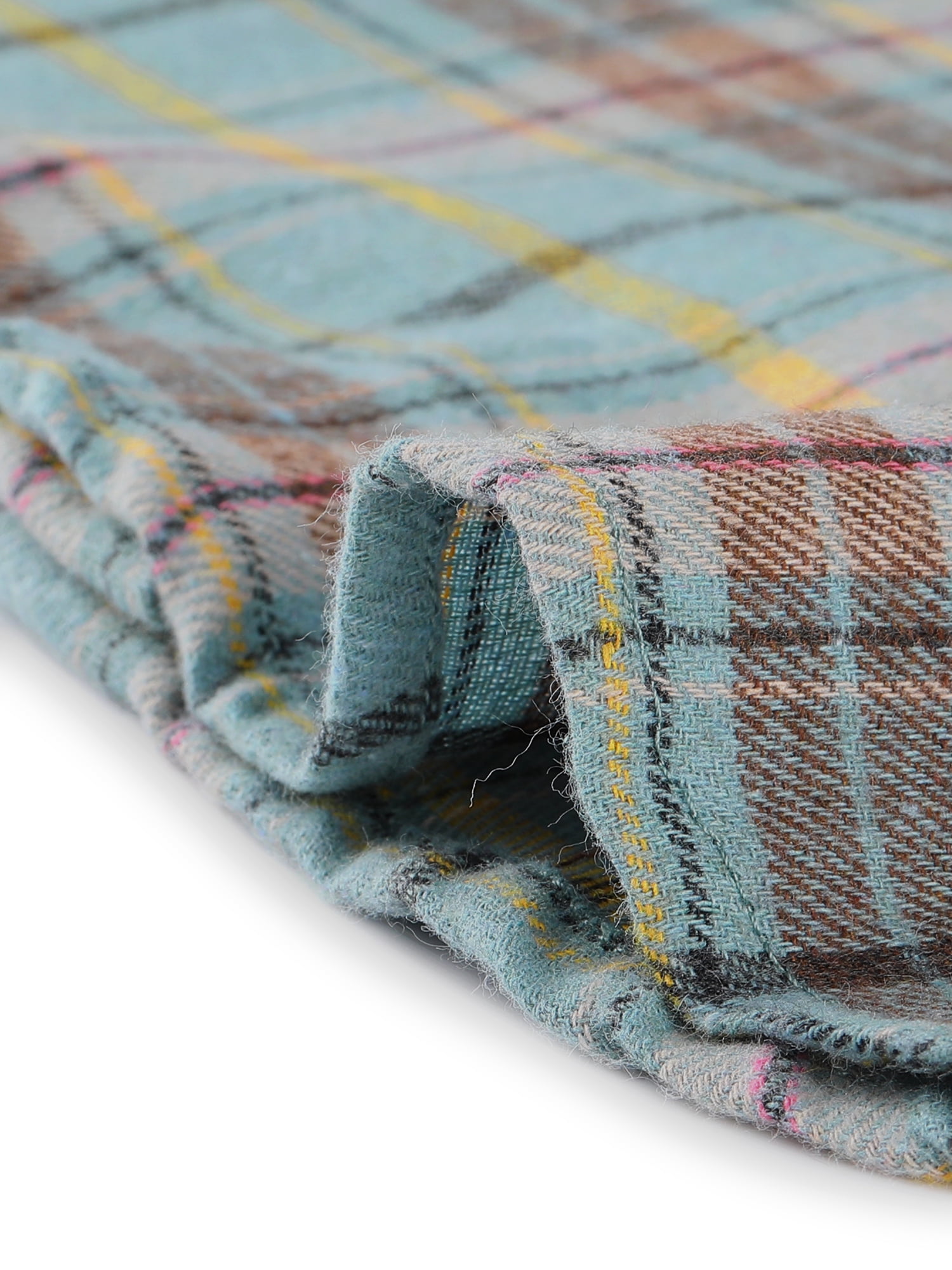DARING DIVA Women's Casual Boyfriend Plaid Button Down Flannel Shirt S Gray Blue