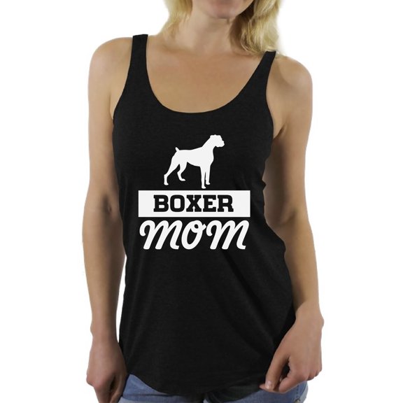 Awkward Styles Women's Boxer Mom Graphic Racerback Tank Tops Boxer Pug Lover Gift