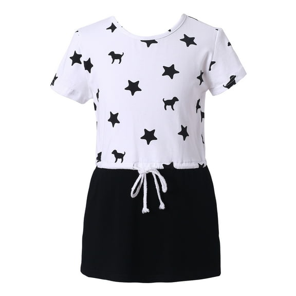 Richie House Girls' Leisure Knit Dress with Pentastars RH2095