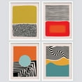 thumbnail image 3 of PixonSign Framed Wall Art, Mid-Century Modern 1980s Geometric Prints, Set of 4 Color Blocks Posters Wall Decor, Classic Contemporary Artwork Wall Décor for Living Room, Bedroom - 8"x10" White, 3 of 5
