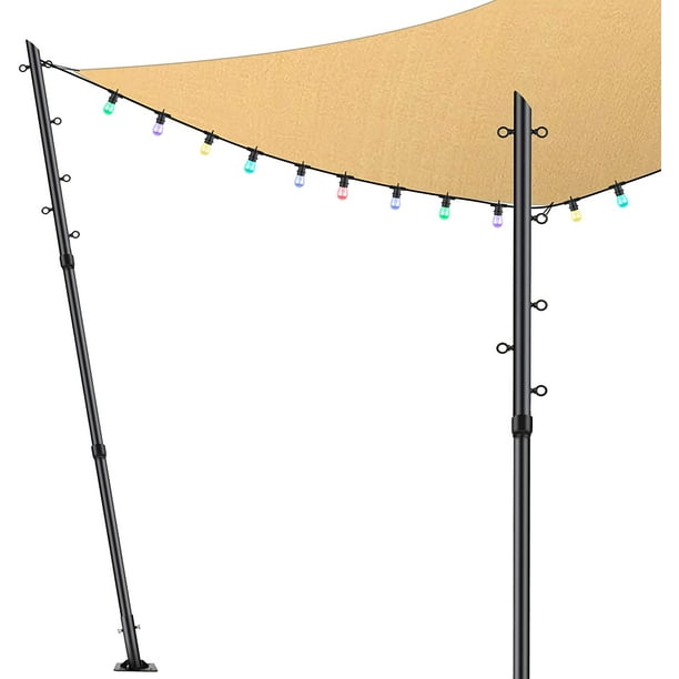 2Pack Sun Shade Poles, 9Ft Shade Sail Post Stand with 75° Base, Heavy