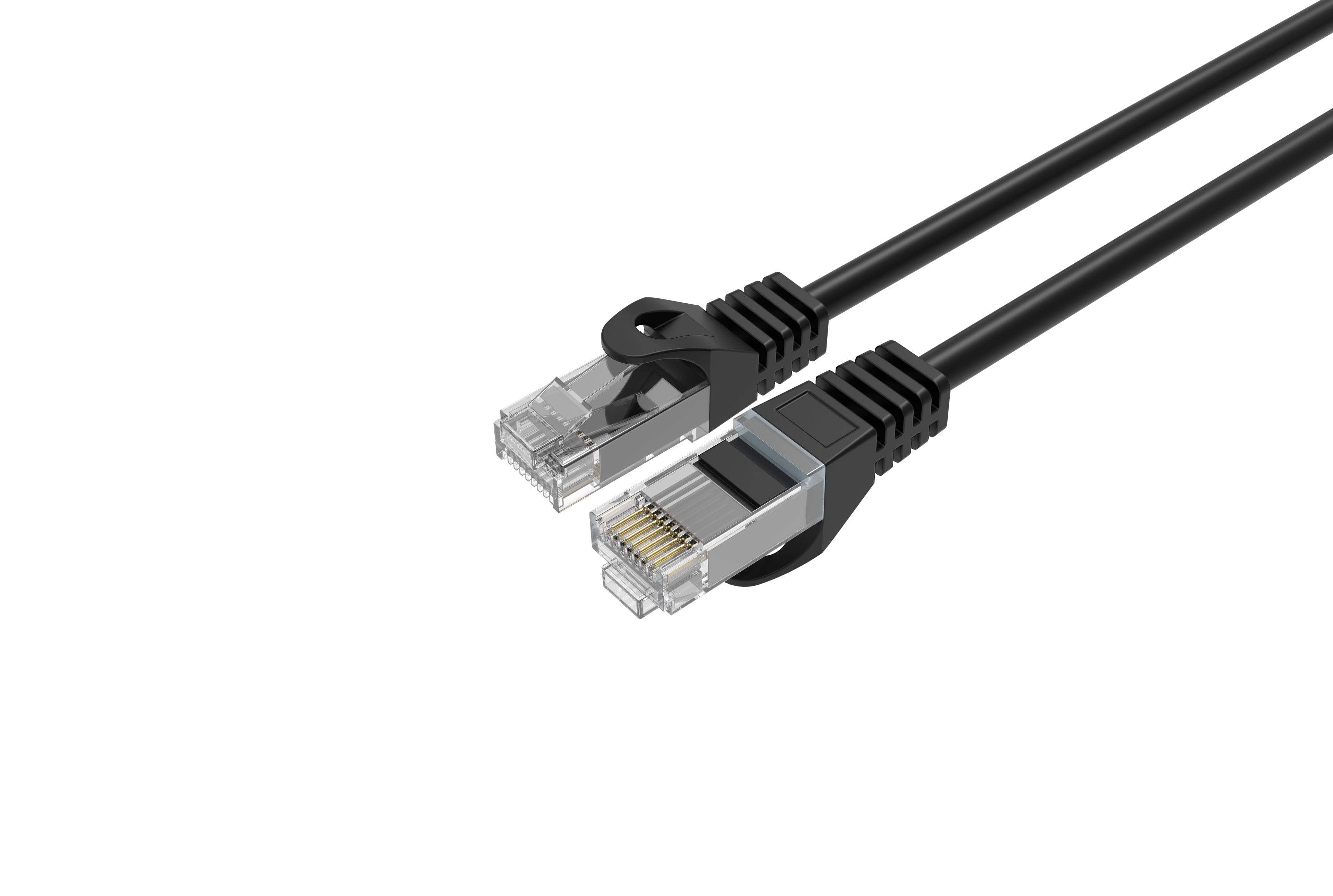 LOGICO Cat6 Slim Ethernet Patch Cable Bare Copper Black 28AWG 1FT (10 Pack)
