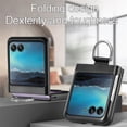 thumbnail image 3 of for Motorola Razr+ Plus 2023 Case, PU Leather Protective Cover with Ring Flip Phone Case Motorola Razr Plus 2023 / Razr 40 Ultra ZH Black, 3 of 18