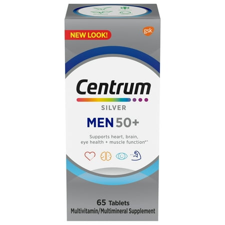 Centrum Silver Mens 50 Plus Multivitamin With Vitamin B & D3, 65 Count