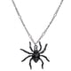 thumbnail image 3 of 3PCS Halloween Spider Shape Colgante, collar y aretes Set Cartoon Masquerade Costume Party Cosplay Accesorios de joyería (Plata, Negro), 3 of 6