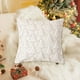 thumbnail image 1 of Funda de almohada navideña con árbol de Santa Claus de felpa 50*50 cm Blanco nieve, Funda de almohada decorativa para sofá cama decoración del hogar funda de cojín funda de almohada familiar 19.68x19., 1 of 3