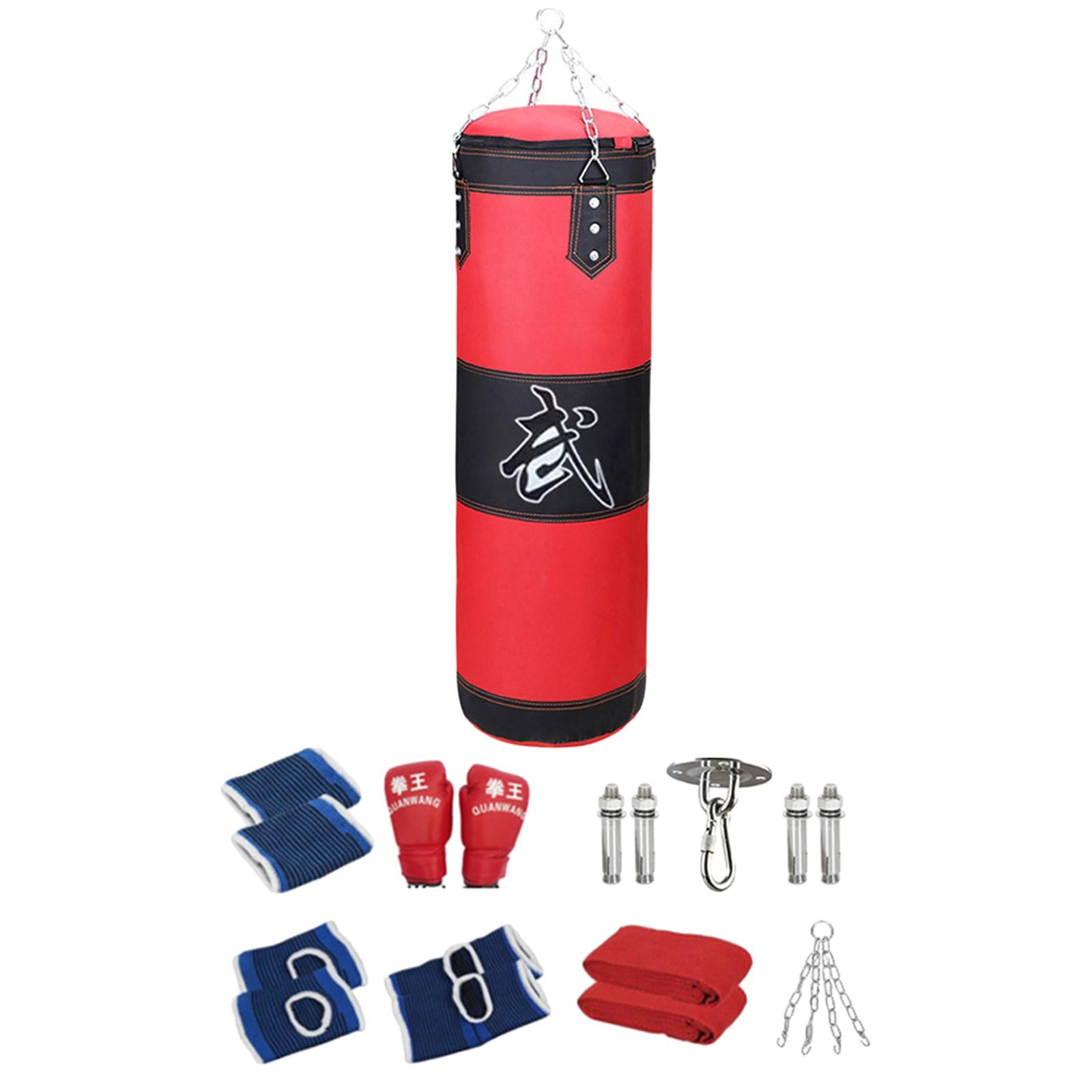 DimyFew Fillable Punching Bag Unfilled Punching Bag Fitness Heavy Bag Workout Boxing Bag Red 100cm