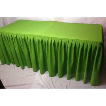 TableClothMarket 6' Fitted Double Pleated Table Skirting With Top Topper - Royal Blue, Polyester