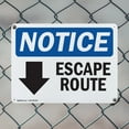 thumbnail image 5 of (2 Pack) Escape Route [Down Arrow] OSHA Notice Sign 10 Inch X 7 Inch Indoor / Outdoor Rust-Free Aluminum Metal Signs for Workplace, Workshop, and Construction Site, Made in the USA, 5 of 8