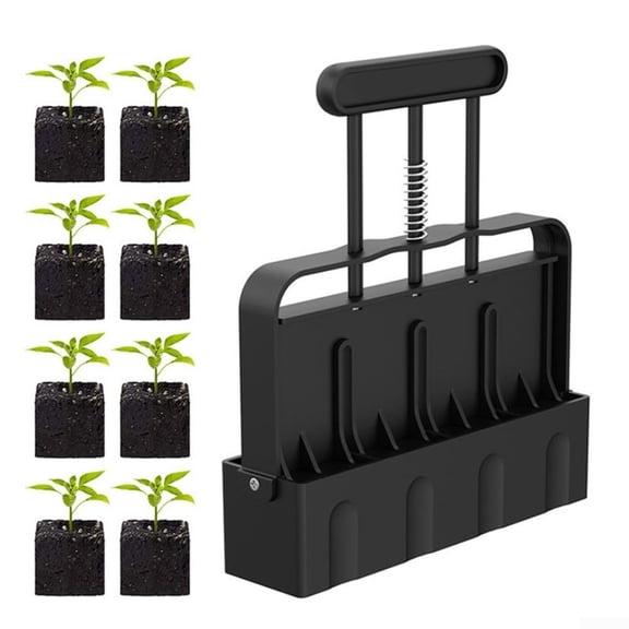 Soil Blocker Upgraded Soil Block Maker Heavy Duty with Comfortable Handle and Seed Pins Handheld Soil Blocking Tool for Seed Starting transplanting Germination