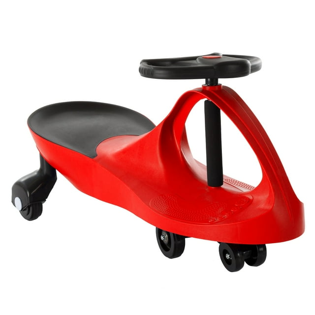 Wiggle Car Ride On Toy – Sin baterías, engranajes ni pedales – Gira, gira, avanza – Paseos al aire libre para niños de 3 años en adelante de Lil’ Rider, rojo y negro.