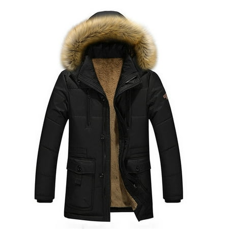 Winter Men's Coat Cotton Padded Hooded Down Coat Casual Jacket loose ...