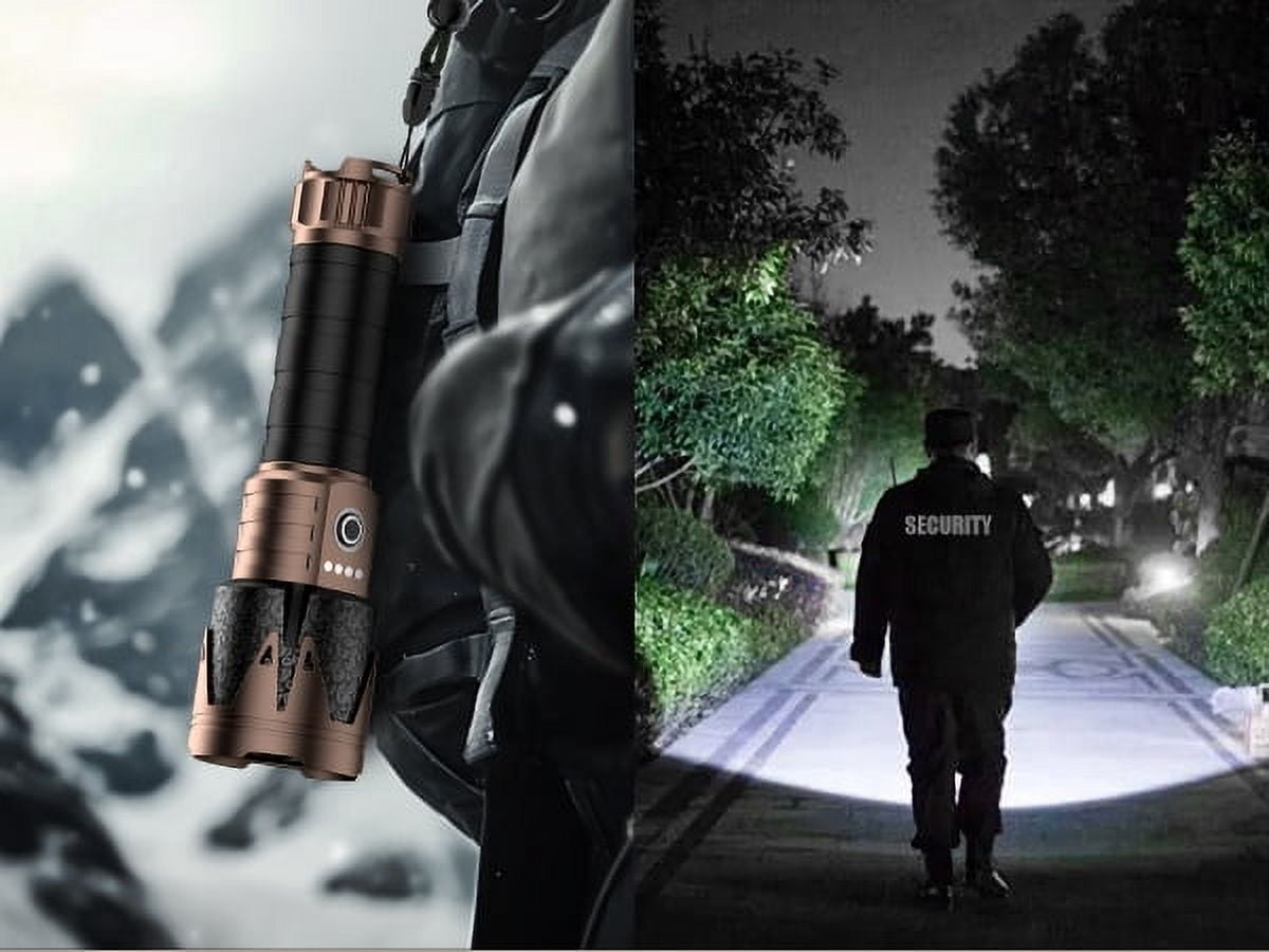 SKYFIRE high-lumen LED flashlight with ignition lens, high-lumen flashlight, zoom, five modes, essential for long-life camping, outdoor, farm and emergency situations
