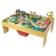 KidKraft Adventure Town Railway Wooden Train Set & Table, 120 Pieces