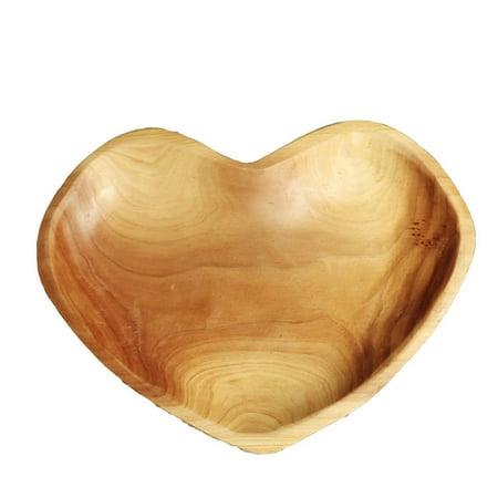 

Wood Heart Shaped Serving Bowl Snack Plate Wooden Fruit Tray Living Room Dried Fruit Snack Basket