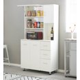 thumbnail image 2 of Kitchen Pantry Storage Cabinet with Doors and Shelves, White, 2 of 6