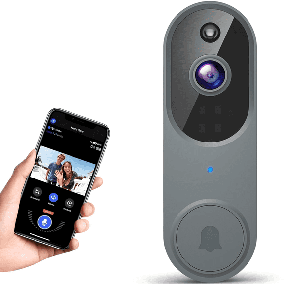 1080p Video Doorbell Camera, , AI Human and Motion Detection, 2 Way Talk, Night Vision, Cloud Storage (Sold Separately), 2.4G WiFi Only, Indoor/Outdoor