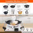 thumbnail image 3 of 1000W Electric Single Burner TeqHome Portable Electric Stove Countertop Hot Plate with 5 Temperature Adjustments Handles for Dorms Small Apartments RV Black, 3 of 12