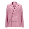 thumbnail image 5 of HAPIMO Women's Fall Winter Trendy Suit Jacket Long Sleeve Lapel Collar Cardigan Blazer Solid Button Blazer Business Office Work Blazer Pink XL, 5 of 7