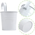 thumbnail image 4 of Juego de 6 macetas colgantes de metal para interior con gancho extraíble para decoración de jardinería, color blanco, 4 of 5