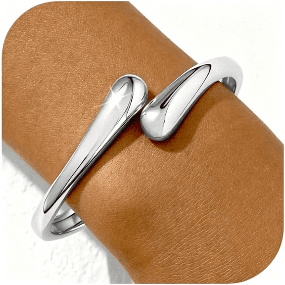 DESIGNICE Bangle Bracelets for Women | 14K Gold Plated Trendy Wide Bracelets | Hinged Arm Cuff Bangles Chunky Bracelet for Women