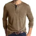 thumbnail image 1 of Camiseta Henley Casual Para Hombre Playera De Solapa Frontal, 1 of 6
