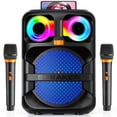 thumbnail image 1 of Bocina JYX, Altavoz Bluetooth con Luz RGB para Fiestas, Sistema Portátil de Altavoces para Cantar en Casa con 2 Micrófonos Inalámbricos, Bocina Portátil, T28-T, 1 of 8