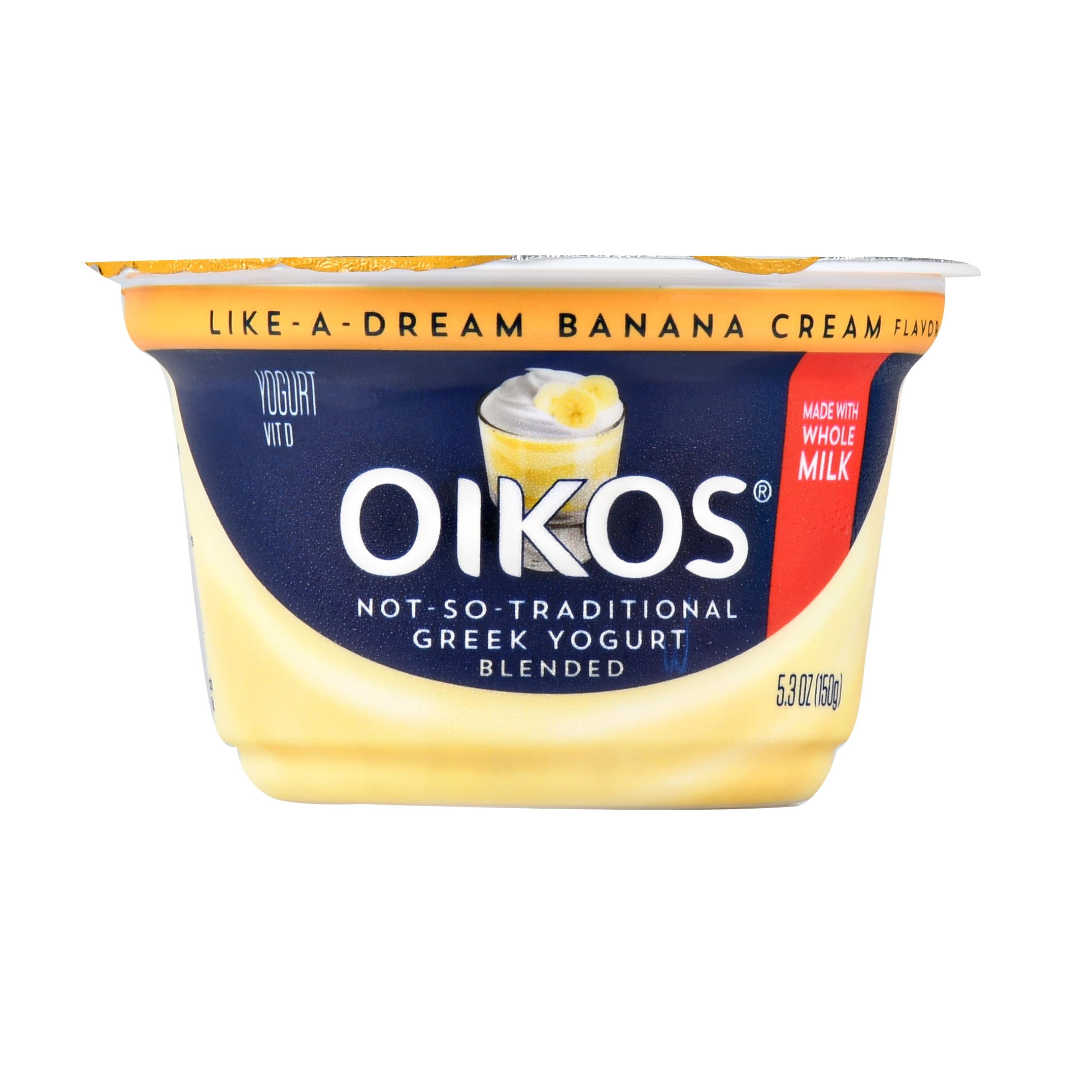 Oikos Banana Cream Traditional Blended Whole Milk Greek Yogurt, 5.3 oz