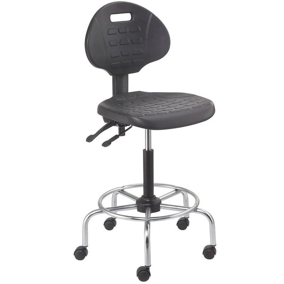 4 Way Adjustable Stool with Chrome Base, Polyurethane