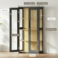 thumbnail image 6 of BROTTAR 65" Curio Display Cabinet with Glass Doors, 3 Color Lights & Human body Sensor, Black, 6 of 9