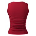 thumbnail image 6 of Women's Tank Top Sleeveless High Neck Ribbed Knitted Slim Fit Top Side Fold Basic T Shirt, 6 of 7