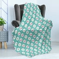 thumbnail image 4 of Seafoam Soft Flannel Fleece Throw Blanket, Dotted Background with Cherry and Flowers Abstract Flora Motif, Cozy Plush for Indoor and Outdoor Use, 60" x 80", Sea Green Dark Coral, by Ambesonne, 4 of 5
