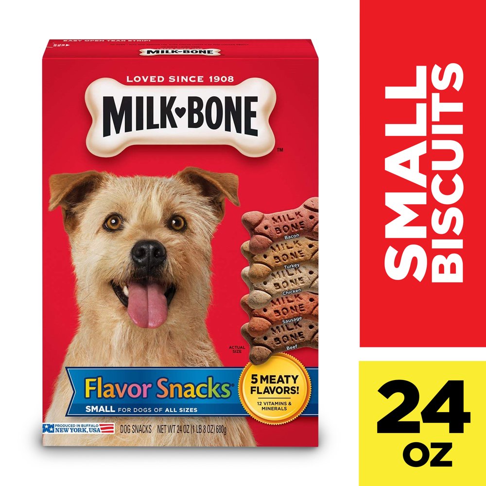 MilkBone Flavor Snacks Dog Biscuits, Small, For Dogs Of All Sizes, 24