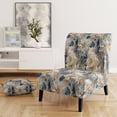 thumbnail image 2 of Designart "Ethereal Flourishing Rococo XII" Blue Floral Upholstered Accent Chair - Cottage Arm Chair For Living Room, 2 of 7