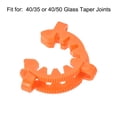 thumbnail image 2 of Uxcell Plastic Mounting Clamp Lab Joint Clip for 40/35 or 40/50 Glass Taper Joints Orange 5 Pack, 2 of 5