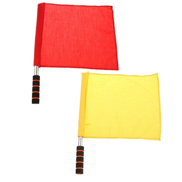 2 Uds Banderas Rojas de Línea Deportiva, Bandera de árbitro Amarilla con Agarre de Material de Espuma, Banderas de árbitro de Voleibol DYNWAVEMX Bandera de mano de árbitro deportivo