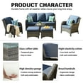 thumbnail image 3 of Ovios 6 Pieces Outdoor Patio Furniture Set All-Weather Patio Conversation Set Wicker Outdoor Sofa, 3 of 6