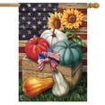 thumbnail image 2 of Briarwood Lane Patriotic Pumpkins Autumn House Flag, 2 of 4