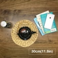 thumbnail image 6 of Natural Water Hyacinth Weave Placemat Round Braided Rattan Tablemats -11.8/13.5/14.5 inch, 6 of 7