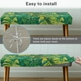 thumbnail image 5 of Whosucclay Green Palm Leaf Print Rectangle Bench Covers, Waterproof Bench Slipcover Breathable Bench Seat Protector Universal Bench Cover for Dining Room, Living Room, Bedroom, 5 of 7