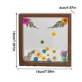 thumbnail image 4 of Mistaha Creative Leaf Specimen Frame DIY Double-Sided Glass Photo Display - Walnut - 7-Inch Square (18x18cm), 4 of 6