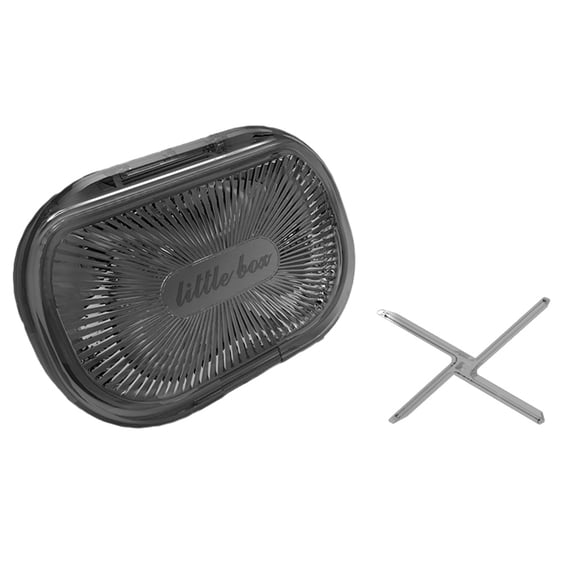 Seitruly Estuche portátil, caja de almacenamiento de tirantes, protector bucal, sello de plástico transparente con soporte de partición para cuidado de los oídos Gris L