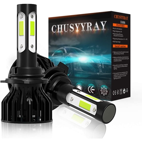 Chusyyray 9005/Hb3 High/Low Beam LED Headlight Bulbs Conversion Kits 8000K Ice Blue 2X