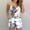 White, variant on Babysbule Women Shorts Womens Fashion Leaf And Stripe Printed Sling Short Two-Piece Suit And Pocket