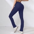 thumbnail image 3 of Domuza Womens Yoga Pants High Waisted Flare Leggings Bootcut Lounge Workout Bell Bottom Trousers Navy XL, 3 of 3